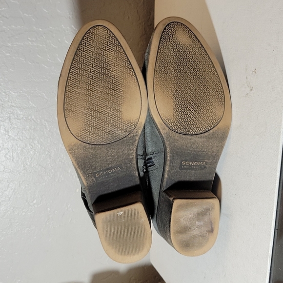 SONOMA LIFE +STYLE Leather Manmade Zip Bootie 7.5M - Picture 13 of 14